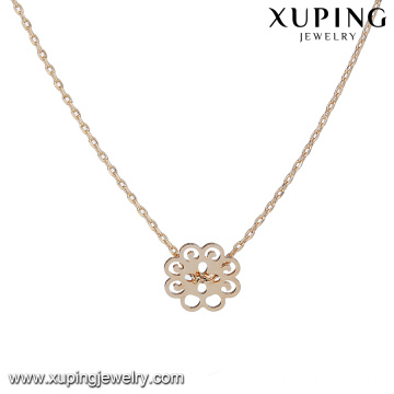 44173 collier en chaîne en or bijoux xuping mode 18k délicat type de fleur pendentif en plaqué or collier de bijoux